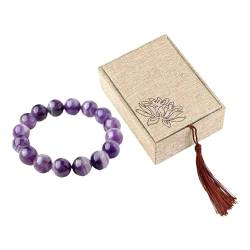 Perfeclan Perlenarmband, Charm-Perlenarmreif, handgefertigt, modisches Armband, stilvolles Armband, lila Armband für Geburtstagsgeschenke für Frauen von Perfeclan