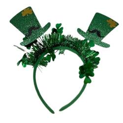 Perfeclan St. Patrick's Day Stirnband, Haarreifen, Bänder, Kostüm mit Mini-Hüten, Haarband, Stirnband für Halloween, Frauen, festliche Dekoration von Perfeclan