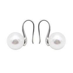 perfeclan 5 X Modische Perlen Ohrringe mit Klappverschluss, Ohrstecker für Frauen, Hochzeiten – Silber von Perfeclan