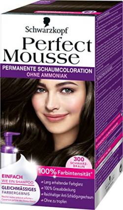 Perfect Mousse permanente Schaumcoloration, 300 Schwarzbraun, 3er Pack (3 x 1 Stück) von Perfect Mousse
