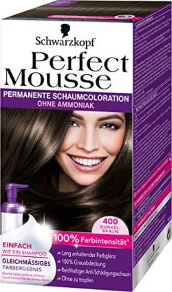 Perfect Mousse permanente Schaumcoloration, 400 Dunkelbraun, 3er Pack (3 x 1 Stück) von Perfect Mousse