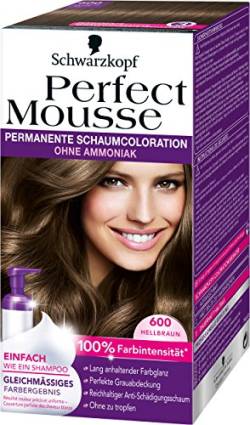 Perfect Mousse permanente Schaumcoloration, 600 Hellbraun, 3er Pack (3 x 1 Stück) von Perfect Mousse