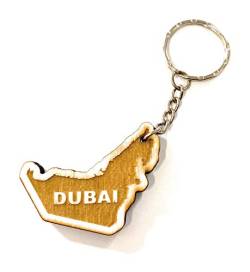 PERFEKTO24 Schlüsselanhänger aus Holz 'Dubai' graviert tolles Geschenk für Frauen und Männer Handmade in Germany 4cm x 2,5cm von Perfekto24