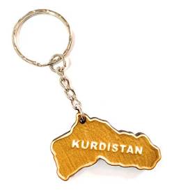 Schlüsselanhänger aus Holz 'Kurdistan' graviert tolles Geschenk für Frauen und Männer Handmade in Germany 4cm x 2cm von Perfekto24