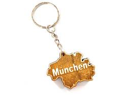 Schlüsselanhänger aus Holz 'MÜNCHEN' graviert tolles Geschenk für Frauen und Männer Handmade in Germany 4cm x 2,5cm von Perfekto24