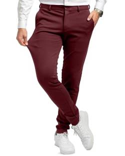 Performance Pants Herren Burgundy Bordeaux (Größe 34W/30L) - Stilvolle Herren Hosen Stretch - Hosen Herren Stretch - Angenehme Praktische Männer Hosen für Business & Freizeit - Bequeme Stoffhose von Performance Pants