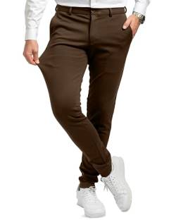 Performance Pants Herren Dunkelbraun (Größe 28W/32L) - Bequeme Dunkelbraune Hose Herren - Stilvolle Herren Hosen Stretch - Hosen Herren Stretch - Modische Praktische Männer Hosen für Business von Performance Pants