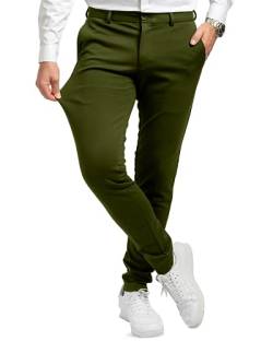 Performance Pants Herren Dunkelgrün (Größe 28W/32L) - Bequeme Dunkelgrüne Hose Herren - Stilvolle Herren Hosen Stretch - Hosen Herren Stretch - Modische Praktische Männer Hosen für Business & Freizeit von Performance Pants