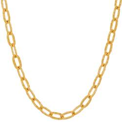 Pernille Corydon Kette Damen Gold Ines Necklace - 48 cm/Gliederkette Silber 925 18k Vergoldet große gehämmerte Kettenglieder - N724g von Pernille Corydon