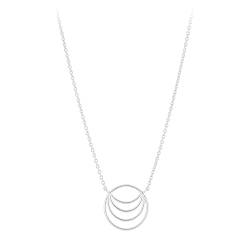 Pernille Corydon Kette Silber Damen - Silhouette Halskette mit Anhänger und mehreren Ringen - 925 Sterling-Silber - 40-46 cm größenverstellbar; Anhänger: 16 mm - N-665 von Pernille Corydon