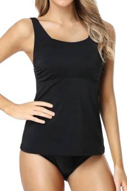 PERONA Tankini-Badeanzüge für Damen, zweiteilig, Blouson, Tanktop mit Unterteil, schwarz 2, 40 von Perona