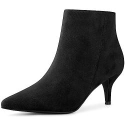 Perphy Damen-Stiefeletten mit spitzem Zehenbereich und seitlichem Reißverschluss und Stiletto-Absatz Schwarz 41 von Perphy