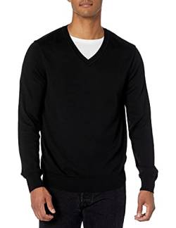 Perry Ellis Herren Solid V-Neck Sweater Pullover, schwarz, X-Groß von Perry Ellis