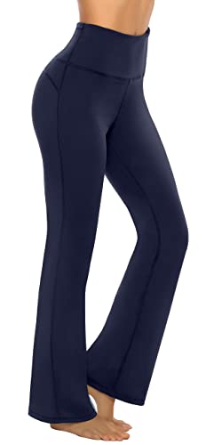 Persit Damen Schlaghose Yogahose, High Waist Freizeithose Sporthose Jazzpants Dunkelmarine - M von Persit