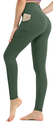 Persit Damen Sport Leggings, High Waist Yogahose Lang Sporthose Sportleggins Tights Berggrün M von Persit