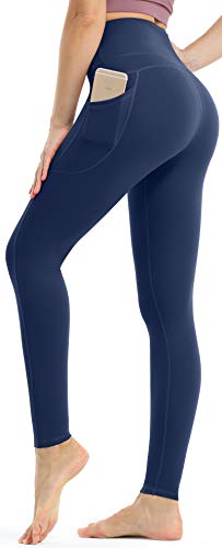 Persit Damen Sport Leggings, High Waist Yogahose Lang Sporthose Sportleggins Tights Marineblau M von Persit