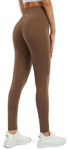 Persit Damen Sporthose Lange Sport Leggings High Waist Yoga Leggins Sportleggins Yogahose (L, Tiramisu, 71 cm) von Persit