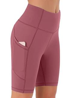 Persit Kurze Sporthose Damen, High Waist Radlerhose Sport Shorts Sommer Laufhose DustyRose XS von Persit