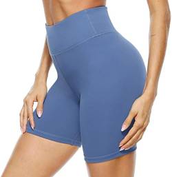 Persit Kurze Sporthose Damen, Radlerhose Sport-Shorts Sommer Laufshorts Leggings Laufhose Kurz Fernblau - L/40-42 von Persit