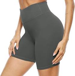 Persit Kurze Sporthose Damen, Radlerhose Sport-Shorts Sommer Laufshorts Leggings Laufhose Kurz Grau - L/40-42 von Persit