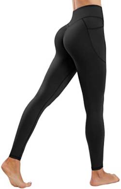 Persit Sport Leggings Damen Gym Po Push Up Sportleggins High Waist Scrunch Butt Sporthose Lang Laufhose Yoga Tights Schwarz S von Persit