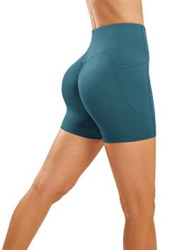 Persit Sport-Shorts Damen Sommer Kurze Sporthose High Waist Radlerhose Po Push Up Leggings Yoga Fitness Laufshorts Türkis S von Persit