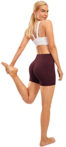 Persit Sport-Shorts Damen Sommer Kurze Sporthose High Waist Radlerhose Po Push Up Leggings Yoga Fitness Laufshorts Weinrot L von Persit