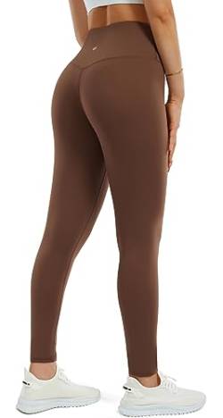 Persit Sporthose Damen, Sport Leggings für Damen Yoga Leggins Laufhose Sportleggins Lang (S, Tiramisu, 64 cm) von Persit