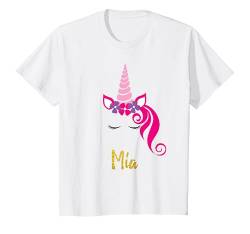 Kinder Mia T-Shirt Einhorn Name Mia Shirt Personalisiert Geschenk von Personalisierte Einhorn Shirts