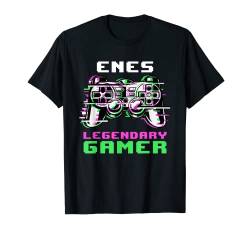 Enes - Legendary Gamer - Personalisiert T-Shirt von Personalisierte Gaming Geschenke Und Gamer Sprüche