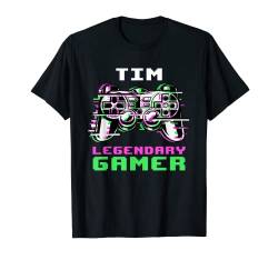 Tim - Legendary Gamer - Personalisiert T-Shirt von Personalisierte Gaming Geschenke Und Gamer Sprüche