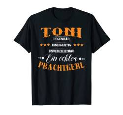 Personalisiertes Shirt mit Name Toni, Prachtkerl, Geschenk T-Shirt von Personalisierte Geschenke und lustiger Spruch Co