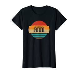 Anni Name Retro Vintage Sonnenuntergang Limited Edition T-Shirt von Personalisierte Kleidung & Geschenke für Frauen