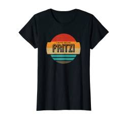 Fritzi Name Retro Vintage Sonnenuntergang Limited Edition T-Shirt von Personalisierte Kleidung & Geschenke für Frauen