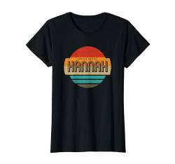 Hannah Name Retro Vintage Sonnenuntergang Limited Edition T-Shirt von Personalisierte Kleidung & Geschenke für Frauen