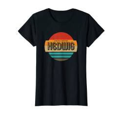 Hedwig Name Retro Vintage Sonnenuntergang Limited Edition T-Shirt von Personalisierte Kleidung & Geschenke für Frauen