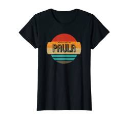 Paula Name Retro Vintage Sonnenuntergang Limited Edition T-Shirt von Personalisierte Kleidung & Geschenke für Frauen