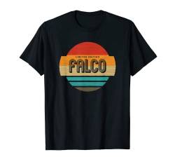 Falco Name Retro Vintage Sonnenuntergang Limited Edition T-Shirt von Personalisierte Kleidung & Geschenke für Männer