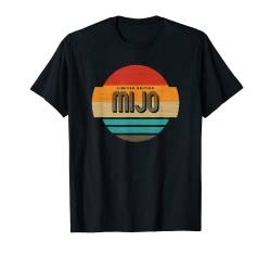 Mijo Name Retro Vintage Sonnenuntergang Limited Edition T-Shirt von Personalisierte Kleidung & Geschenke für Männer