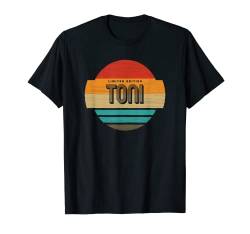 Toni Name Retro Vintage Sonnenuntergang Limited Edition T-Shirt von Personalisierte Kleidung & Geschenke für Männer