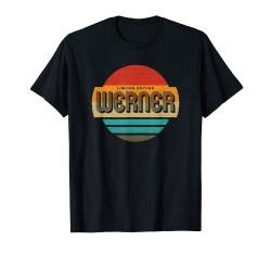 Werner Name Retro Vintage Sonnenuntergang Limited Edition T-Shirt von Personalisierte Kleidung & Geschenke für Männer