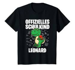 Kinder Offizielles Schulkind Leonard - Name personalisiert T-Shirt von Personalisierte Schulkinder Geschenke Schulstart