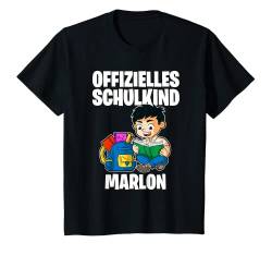 Kinder Offizielles Schulkind Marlon - Name personalisiert T-Shirt von Personalisierte Schulkinder Geschenke Schulstart