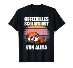 Offizielles Schlafshirt von Alina - Personalisiert T-Shirt von Personalisiertes Schlaf Outfit & Schlafen Sprüche