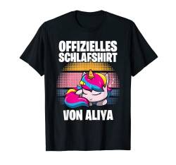 Offizielles Schlafshirt von Aliya - Personalisiert T-Shirt von Personalisiertes Schlaf Outfit & Schlafen Sprüche