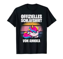 Offizielles Schlafshirt von Annika - Personalisiert T-Shirt von Personalisiertes Schlaf Outfit & Schlafen Sprüche