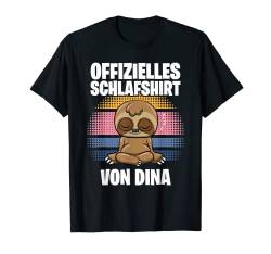 Offizielles Schlafshirt von Dina - Personalisiert T-Shirt von Personalisiertes Schlaf Outfit & Schlafen Sprüche