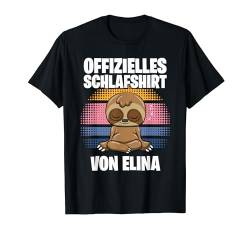 Offizielles Schlafshirt von Elina - Personalisiert T-Shirt von Personalisiertes Schlaf Outfit & Schlafen Sprüche