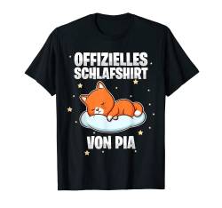 Offizielles Schlafshirt von Pia - Personalisiert T-Shirt von Personalisiertes Schlaf Outfit & Schlafen Sprüche