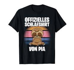 Offizielles Schlafshirt von Pia - Personalisiert T-Shirt von Personalisiertes Schlaf Outfit & Schlafen Sprüche